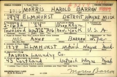 Thumbnail for Morris Harold > Barron, Morris Harold (1916)