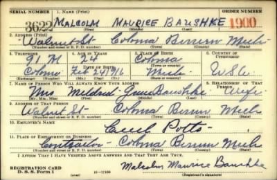 Thumbnail for Malcom Maurice > Baushke, Malcom Maurice (1916)