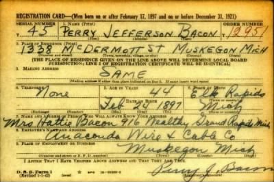 Thumbnail for Perry Jefferson > Bacon, Perry Jefferson (1897)