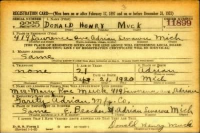 Thumbnail for Donald Henry > Muck, Donald Henry (1920)