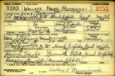 Thumbnail for Wallace Frank > Muczynski, Wallace Frank (1916)