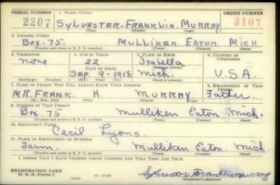 Thumbnail for Sylvester Franklin > Murray, Sylvester Franklin (1918)