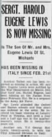 Thumbnail for Lewis, Harold E._Star Democrat_Easton, MD_Fri_24 March 1944_Pg 1.JPG