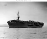 Thumbnail for USS Palau (CVE-122) at anchor, with F4U Corsair fighters parked on her flight deck. The original photograph is dated July 1947. Naval History & Heritage Command. Robert Hurst.jpg