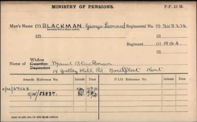 Thumbnail for 023/0084/BLA-BLA, Black WI-Blackmer LG > Blackman, Geroge Leonard (358274)