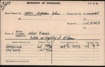 Thumbnail for 059/0250/DAV-DAV, Davis H-Davison F > Davis, William John (442068)