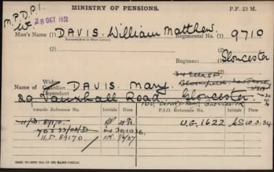 Thumbnail for 059/0250/DAV-DAV, Davis H-Davison F > Davis, William Matthew (9710)