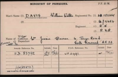 Thumbnail for 059/0250/DAV-DAV, Davis H-Davison F > Davis, William (S8 102661)