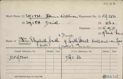 Thumbnail for 172/0865/SMI-SMI, Smith Thomas-Smith Walter > Smith, Thomas William (T3/2880)