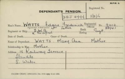 Thumbnail for 186/0981/WAT-WAX, Watts CA-Waxman M > Watts, Edgar Fredrick (9412)