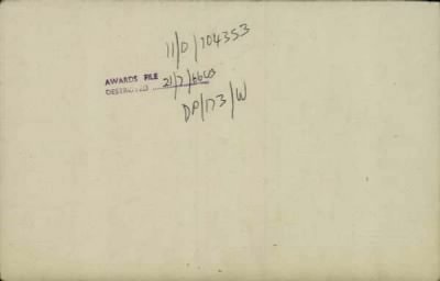 Thumbnail for 186/0981/WAT-WAX, Watts CA-Waxman M > Watts, Frank William (8854)