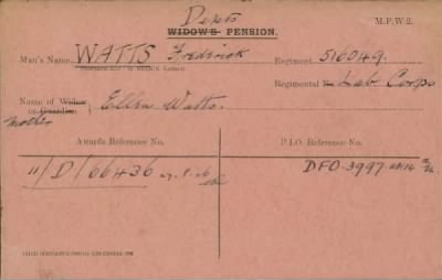 Thumbnail for 186/0981/WAT-WAX, Watts CA-Waxman M > Watts, Frederick (516049)