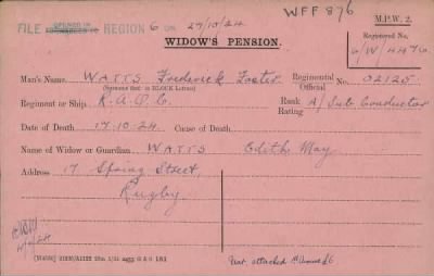 Thumbnail for 186/0981/WAT-WAX, Watts CA-Waxman M > Watts, Fredrick Foster (021125)