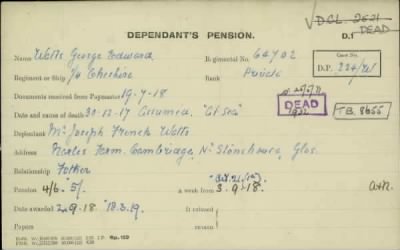 Thumbnail for 186/0981/WAT-WAX, Watts CA-Waxman M > Watts, George Edward (64702)