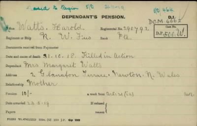 Thumbnail for 186/0981/WAT-WAX, Watts CA-Waxman M > Watts, Harold (290792)