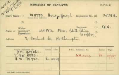 Thumbnail for 186/0981/WAT-WAX, Watts CA-Waxman M > Watts, Henry Joseph (207918)