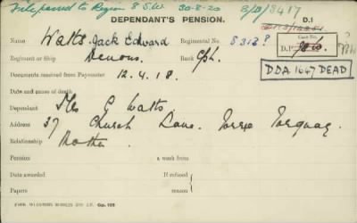 Thumbnail for 186/0981/WAT-WAX, Watts CA-Waxman M > Walts, Jack Edward (8313)