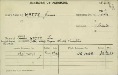 Thumbnail for 186/0981/WAT-WAX, Watts CA-Waxman M > Watts, James (2419)