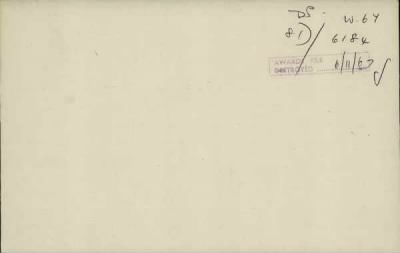 Thumbnail for 186/0981/WAT-WAX, Watts CA-Waxman M > Watts, Frederick Isaac (20245)