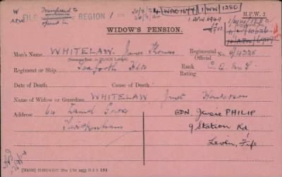 Thumbnail for 189/1000/WHI-WHI, Whitehouse J-Whiting D > Whitelaw, James Thomas (S/4228)