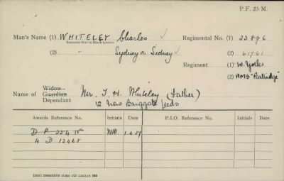 Thumbnail for 189/1000/WHI-WHI, Whitehouse J-Whiting D > Whiteley, Charles (23896)