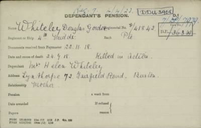 Thumbnail for 189/1000/WHI-WHI, Whitehouse J-Whiting D > Whiteley, Douglas Gordon (G/41842)