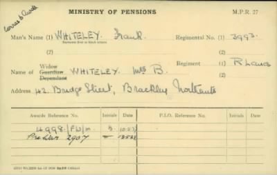 Thumbnail for 189/1000/WHI-WHI, Whitehouse J-Whiting D > Whiteley, Frank (3993)