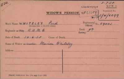 Thumbnail for 189/1000/WHI-WHI, Whitehouse J-Whiting D > Whiteley, Fred (89882)