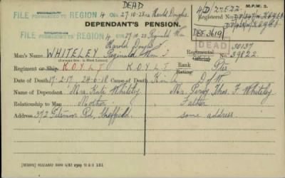 Thumbnail for 189/1000/WHI-WHI, Whitehouse J-Whiting D > Whiteley, Harold Douglas (30137)