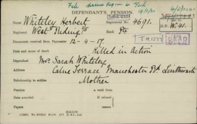 Thumbnail for 189/1000/WHI-WHI, Whitehouse J-Whiting D > Whiteley, Herbert (4691)