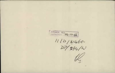 Thumbnail for 189/1000/WHI-WHI, Whitehouse J-Whiting D > Whiteley, Joseph Henry (47268)