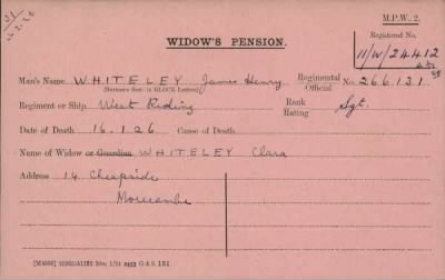 Thumbnail for 189/1000/WHI-WHI, Whitehouse J-Whiting D > Whiteley, James Henry (266131)