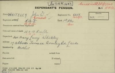 Thumbnail for 189/1000/WHI-WHI, Whitehouse J-Whiting D > Whiteley, John W (6237)