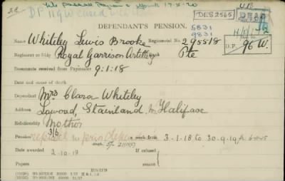 Thumbnail for 189/1000/WHI-WHI, Whitehouse J-Whiting D > Whiteley, Lewis Brooke (295518,5831, 9831)