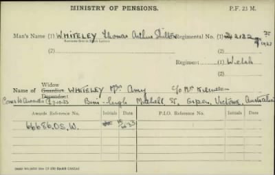 Thumbnail for 189/1000/WHI-WHI, Whitehouse J-Whiting D > Whiteley, Thomas Arthur Shilton (242132)