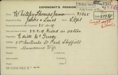 Thumbnail for 189/1000/WHI-WHI, Whitehouse J-Whiting D > Whiteley, Thomas James (31365)