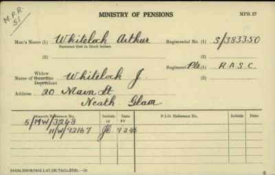 Thumbnail for 189/1000/WHI-WHI, Whitehouse J-Whiting D > Whitelock, Arthur (S/383350)