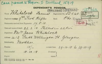 Thumbnail for 189/1000/WHI-WHI, Whitehouse J-Whiting D > Whitelock, Samuel (22548)