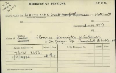 Thumbnail for 189/1000/WHI-WHI, Whitehouse J-Whiting D > Whiteman, Fredk (879)