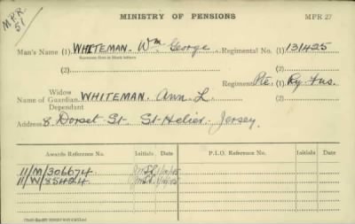 Thumbnail for 189/1000/WHI-WHI, Whitehouse J-Whiting D > Whiteman, Wm George (131425)