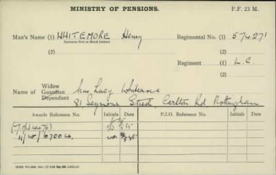 Thumbnail for 189/1000/WHI-WHI, Whitehouse J-Whiting D > Whitemore, Henry (574271)