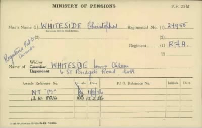 Thumbnail for 189/1000/WHI-WHI, Whitehouse J-Whiting D > Whiteside, Christopher (27955)