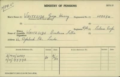 Thumbnail for 189/1000/WHI-WHI, Whitehouse J-Whiting D > Whiteside, George Henry (608074)