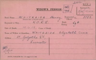 Thumbnail for 189/1000/WHI-WHI, Whitehouse J-Whiting D > Whiteside, Henry (8889)