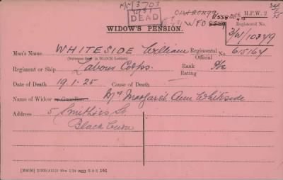 Thumbnail for 189/1000/WHI-WHI, Whitehouse J-Whiting D > Whiteside, William (61516)