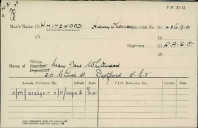 Thumbnail for 189/1000/WHI-WHI, Whitehouse J-Whiting D > Whitewood, Henry Thomas (436910)