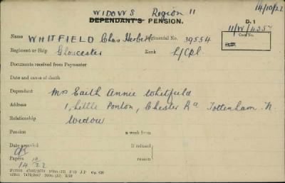 Thumbnail for 189/1000/WHI-WHI, Whitehouse J-Whiting D > Whitfield, Chas Herbert (39554)