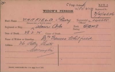 Thumbnail for 189/1000/WHI-WHI, Whitehouse J-Whiting D > Whitfield, Henry (240685)