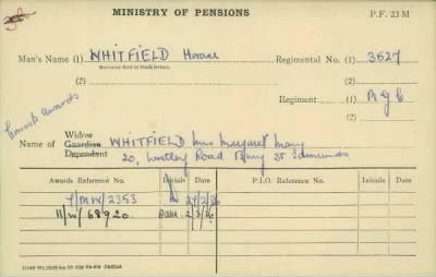 Thumbnail for 189/1000/WHI-WHI, Whitehouse J-Whiting D > Whitfield, Horace (3527)