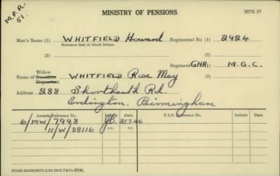 Thumbnail for 189/1000/WHI-WHI, Whitehouse J-Whiting D > Whitfield, Howard (2924)